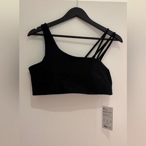 Black Asymmetrical Sports Bra